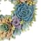 14" Wooden Floral Spring Artificial Wreath with Seed Pods
